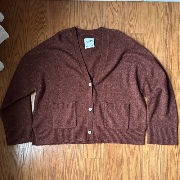 Abercrombie Warm Brown Cardigan Sweater - Picture 1 of 2